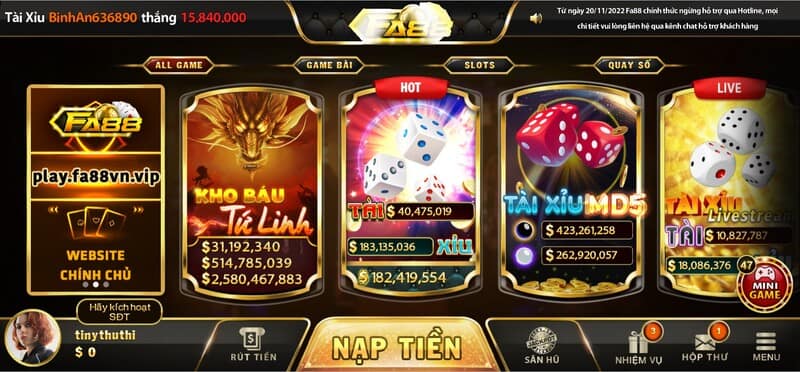 Những điểm thu hút nổi bật của cổng game Fa88