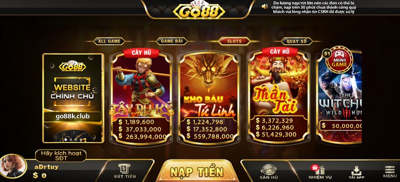 Slots game với danh mục cực kỳ đa dạng