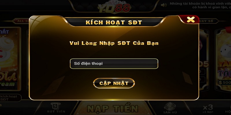 Cách kích hoạt số điện thoại tại cổng game