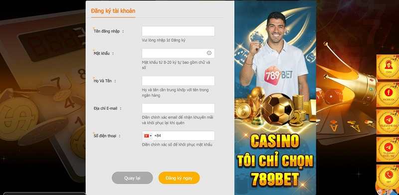 Đăng ký tài khoản 789bet thành công