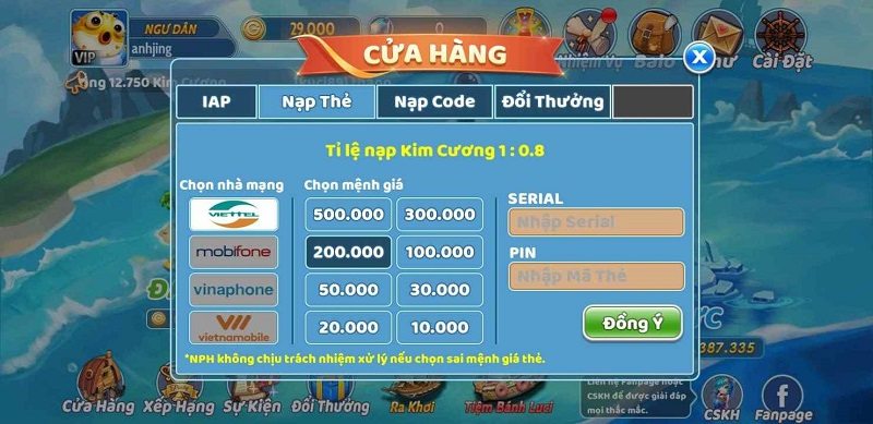 Nạp tiền chơi game nhanh chóng