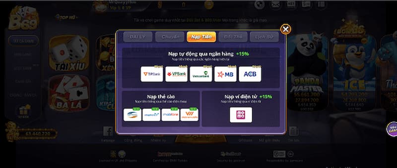 Nạp tiền vào cổng game B69 như thế nào?