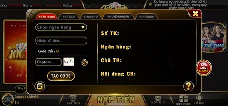 Nạp tiền cổng game siêu nhanh