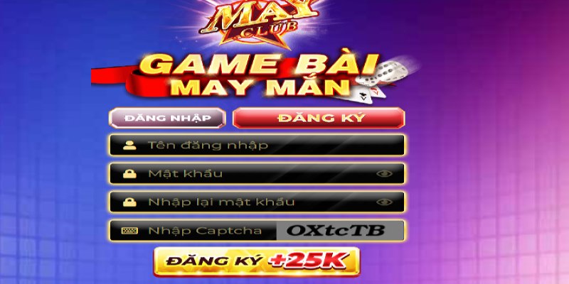 Đăng ký tài khoản vào cổng game May club đơn giản, siêu nhanh