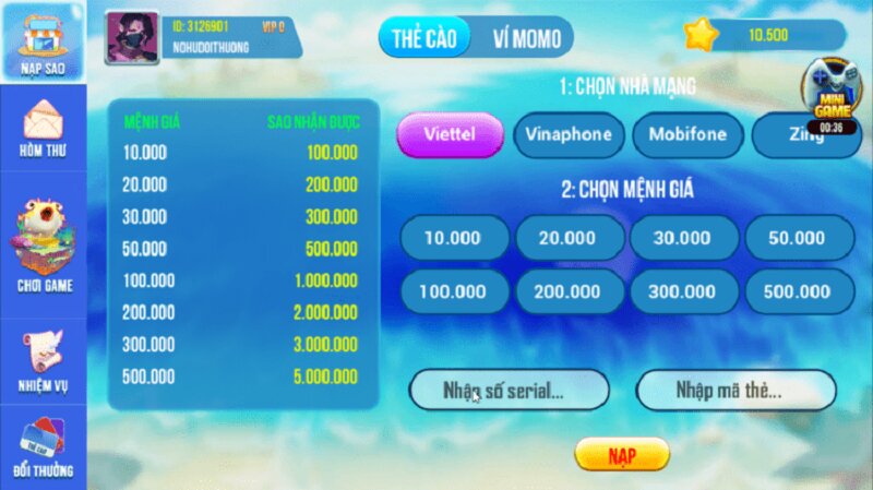 Hướng dẫn cách nạp tiền vào tài khoản của cổng game bắn cá 5 sao