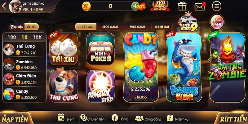 Cổng game có kho game khổng lồ