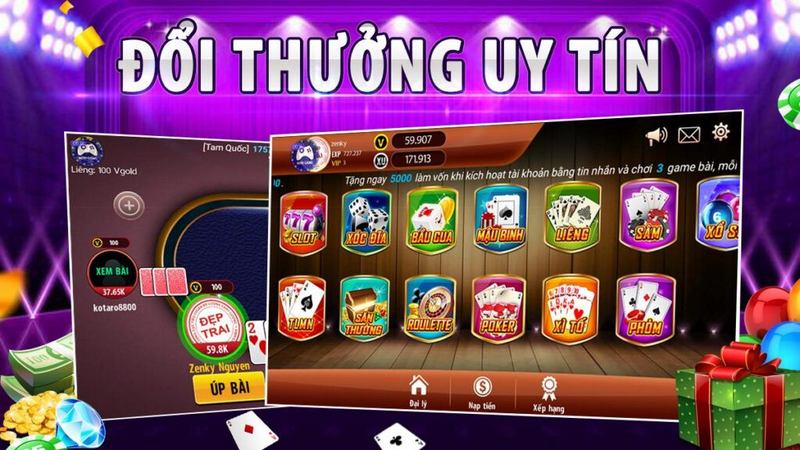 đa dạng các thể loại game đổi thưởng