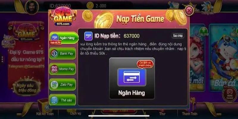 nạp tiền cực đơn giản