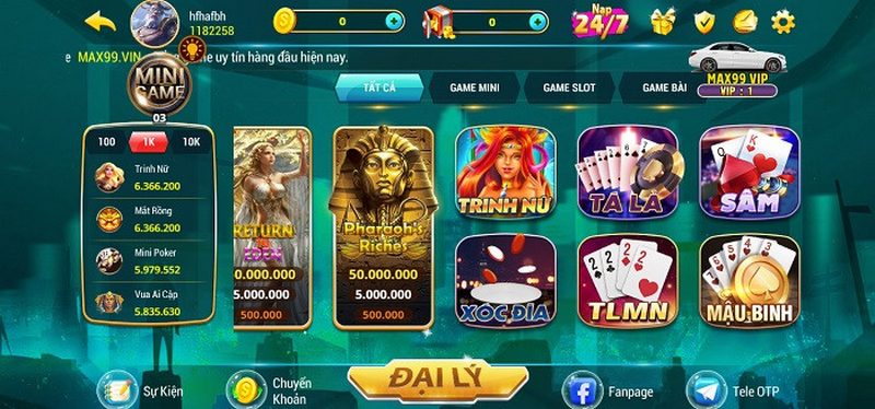 sân chơi có kho game đa dạng