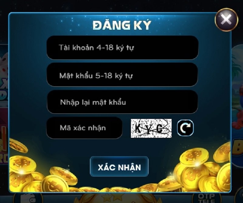 Đăng ký tài khoản với cổng game vô cùng tiện lợi