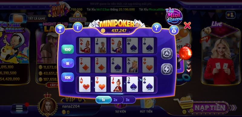 Những lưu ý khi quay mini poker Rikvip trúng lớn