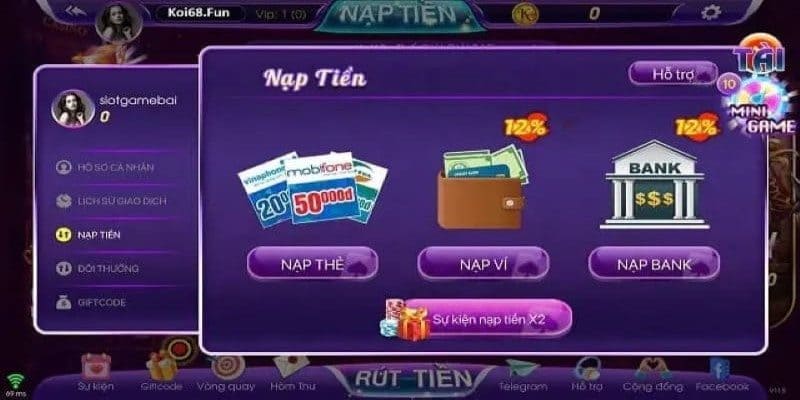 Nạp tiền cổng game Koi68