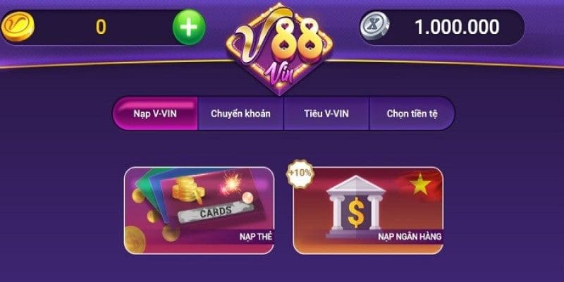 Hướng dẫn nạp tiền vào cổng game V88 Vin