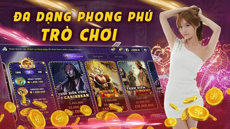 Cổng game cung cấp đa dạng các thể loại trò chơi