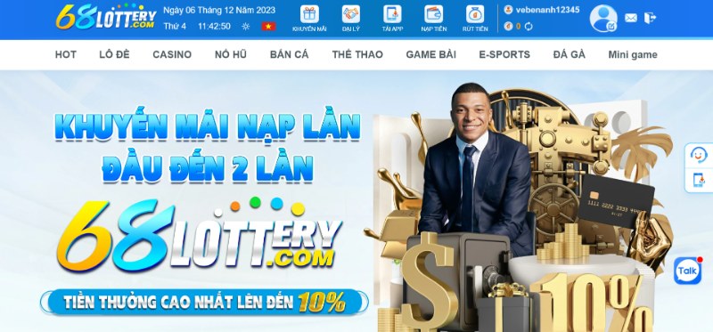 Ưu điểm nhà cái 68Lottery dành cho thành viên